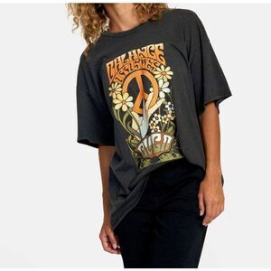 RVCA Uprising Balance Opposites Peace Sign Graphic Oversized Tee